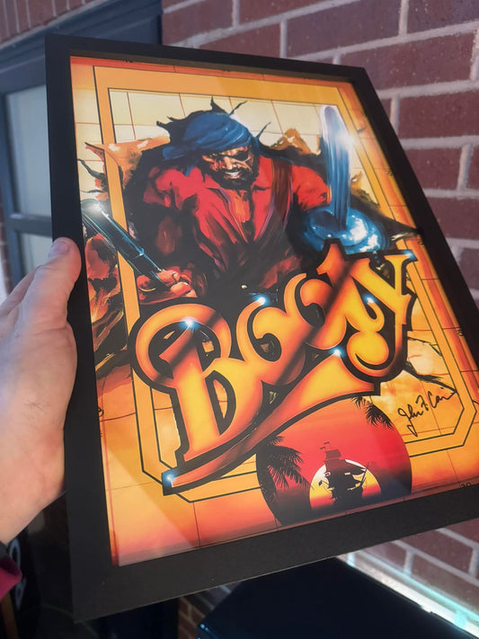 A3 Framed signed print - Booty - signed by John F Cain - Fusion Retro Books